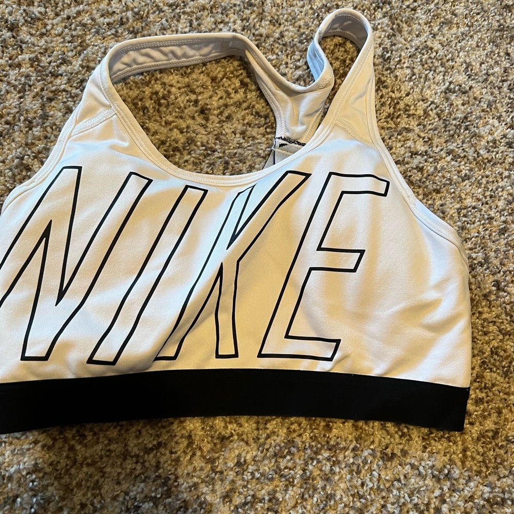 White Nike sports bra